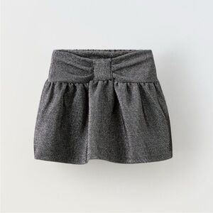 Zara kids, gray metallic, shimmery bow skirt , 3-4 years